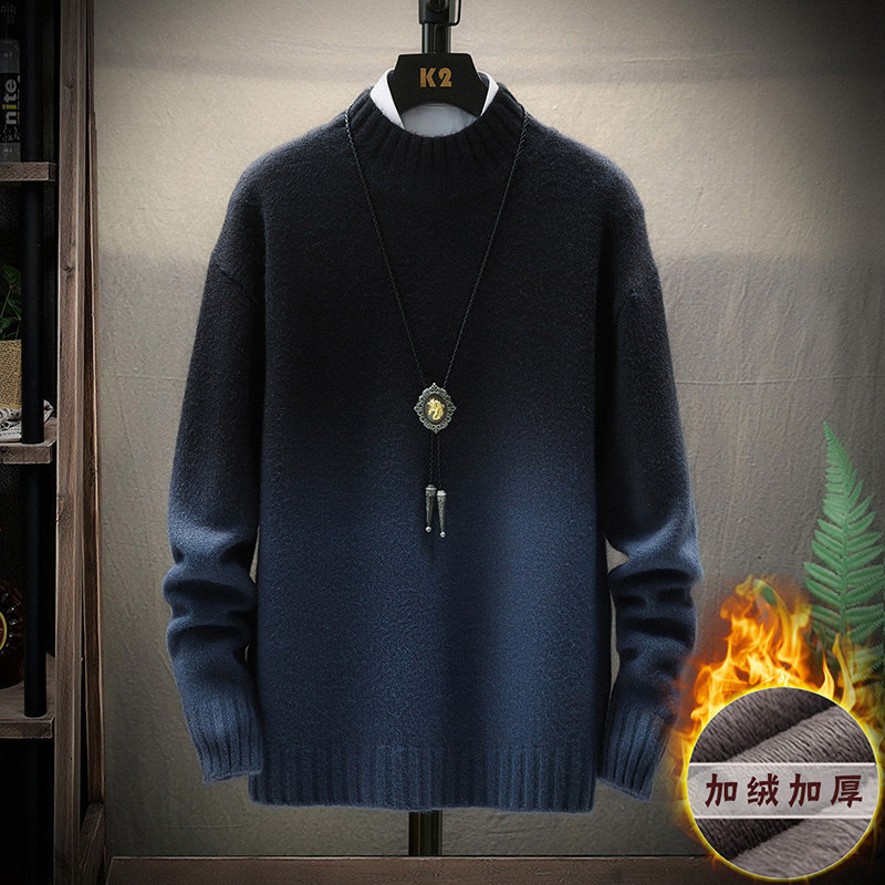 2021秋冬加绒加厚半高领毛衣男潮流针织衫XZ313B-1-CP1090-P55,男装针织衫/毛衣,星座310B-3