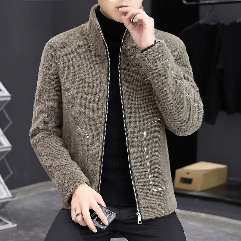 春季男士短款开衫立领毛呢潮流休闲夹克外套XZ313B-1M07-P130,男装毛呢大衣,星座310B-3