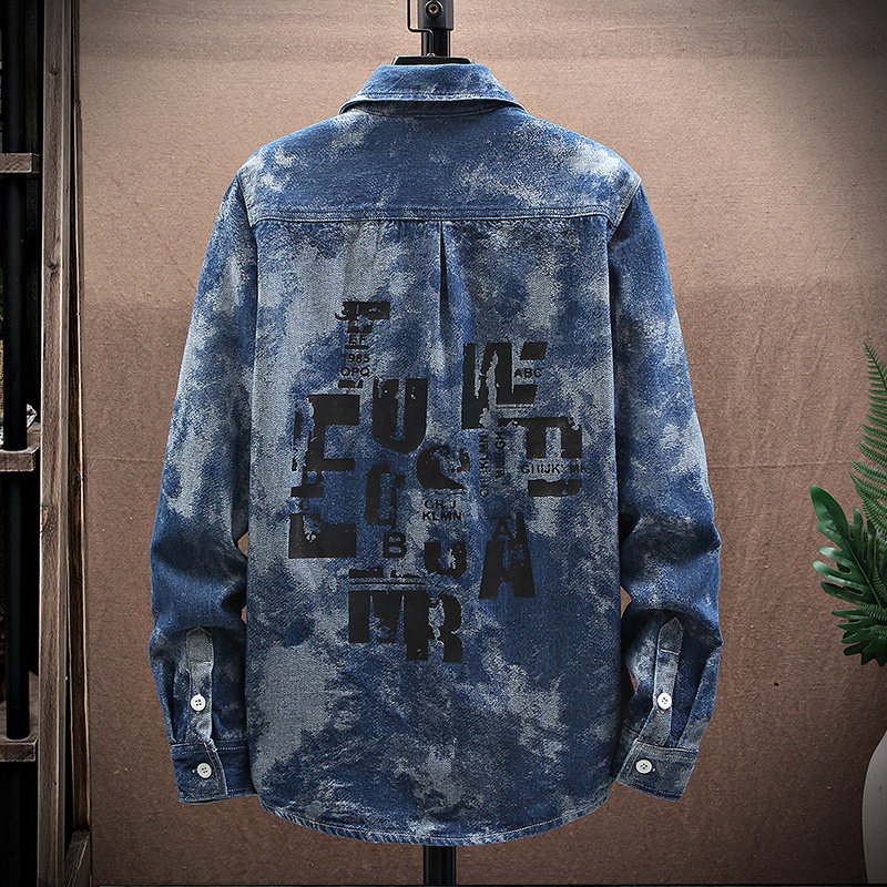 春季新款加厚高品质男士宽松时尚牛仔衬衣XZ313B-1-CY958,男装衬衫,星座310B-3