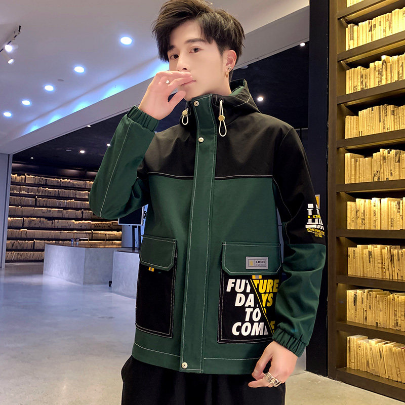 夹克男潮流ins男士时尚连帽工装外套XZ313B-1-J,男装夹克,星座310B-3