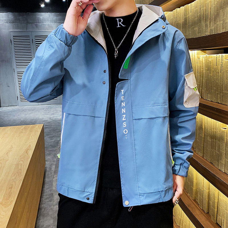 春季新款潮流男士宽松时尚连帽工装夹克外套XZ313B-1J,男装夹克,星座310B-3