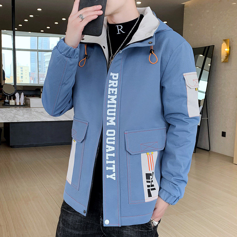 春季新款潮流ins派克服男士时尚连帽工装外套XZ313B-1-J,男装夹克,星座310B-3