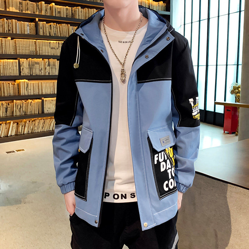 夹克男潮流ins男士时尚连帽工装外套XZ313B-1-J,男装夹克,星座310B-3