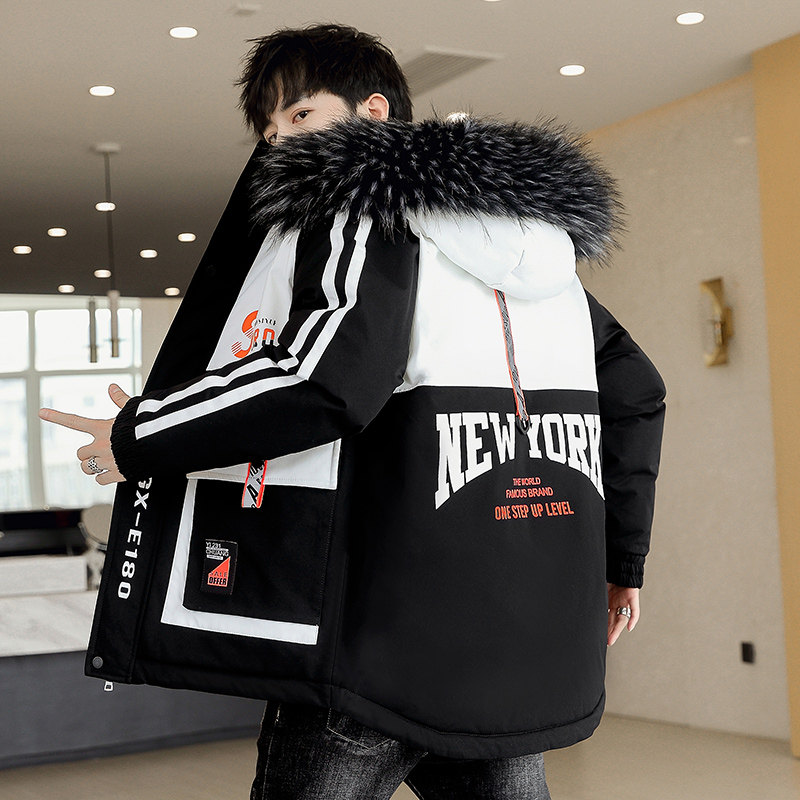 冬季新款大毛领派克服棉衣男大口袋印花棉服XZ313B-1-MY1918-P120,男装棉衣,星座310B-3