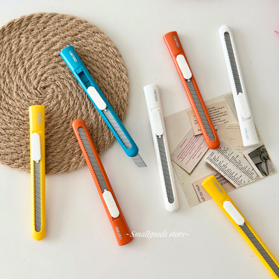 2个装 得力多功能长柄开箱刀家用学生美工刀便携切纸刀裁剪刀