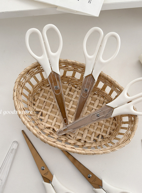 ins法式白色极简粉剪刀办公室家用桌面手工裁纸文具小剪刀开箱刀