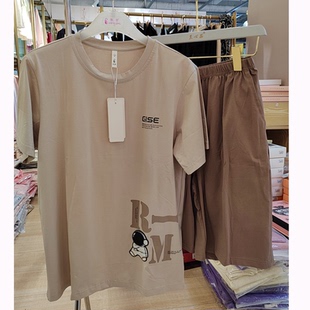 胜景6179男士睡衣夏季新款短袖短裤休闲家居服套装冰丝棉运动套装