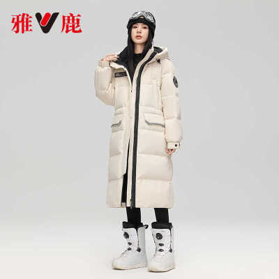 长款羽绒服雅鹿工装连帽