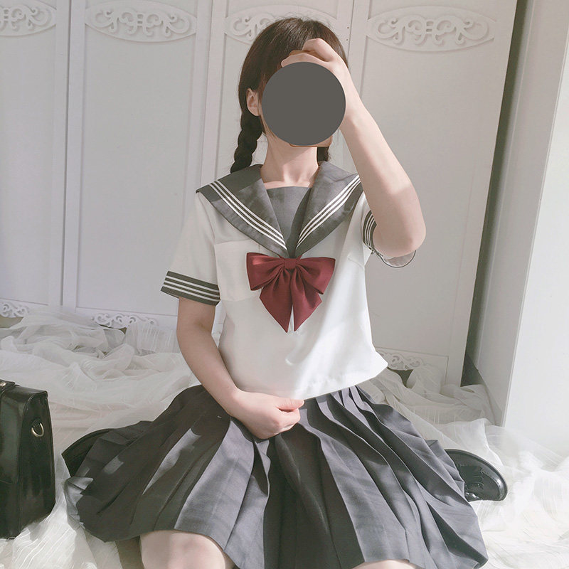 短袖水手服jk海军风上衣两件套图片