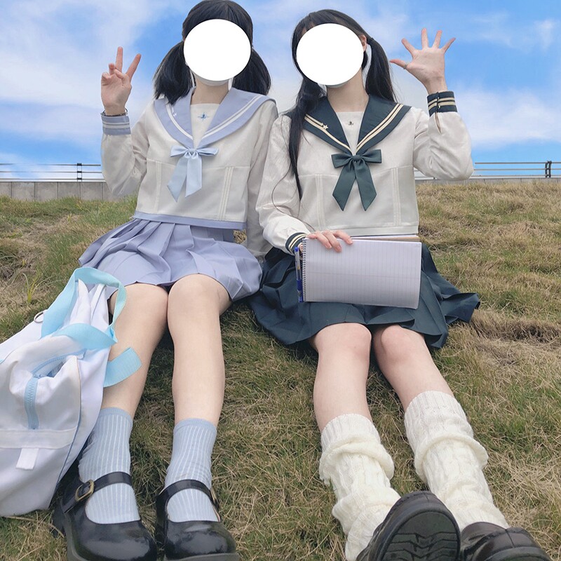 珠珠家JK秋立女子原创水手服套装正统制服春秋长袖中间服减龄双子图片
