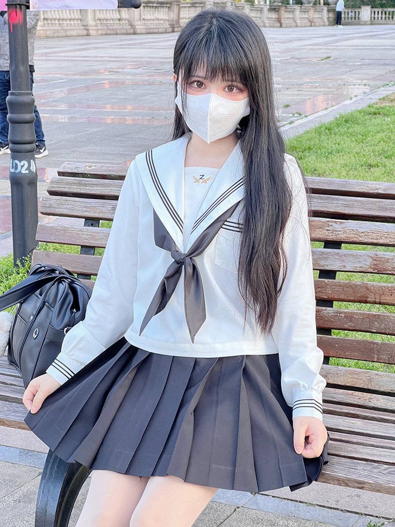 ZHUZHUJIA JK [MO LINGZHONG] ORIGINAL SAILOR UNIFORM ORTHODOX JK UNIFORM MIDDLE WEAR LONG SLEEVES SPRING AND AUTUMN GENUINE STUDENTS