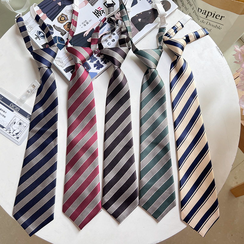 日系学院风jkDK领带条纹衬衫配饰