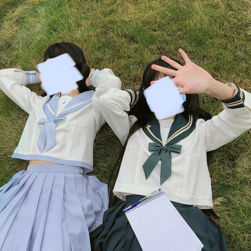 SPOT ZHUZHUJIA JK 오리지널 세일러복 QIULI 여성 정통 유니폼 봄 가을 연령 감소를 위한 긴팔 중간 정장