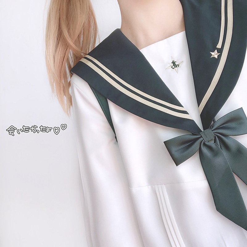 SPOT ZHUZHUJIA JK 오리지널 세일러복 QIULI 여성 정통 유니폼 봄 가을 연령 감소를 위한 긴팔 중간 정장