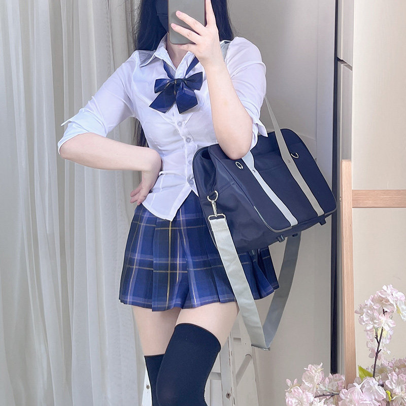 原创jk制服格裙百褶裙校供感深格图片