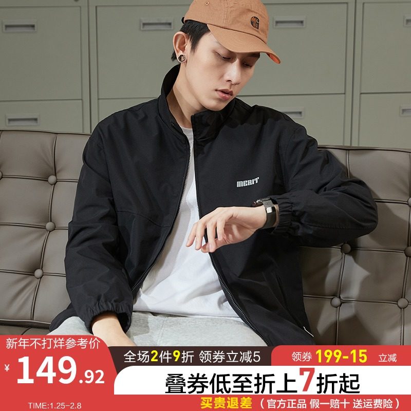 唐狮2022年春秋新款外套男立领印花短款休闲外套潮流夹克外套男