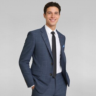 西装 套装 男士 上衣 西服 格纹修身 裤 时尚 撤标撤柜 商务正装