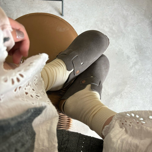 勃肯鞋软木底包头拖2024新款半拖真皮厚底外穿拖鞋女复古博肯情侣