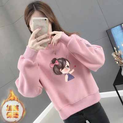 加绒不加绒秋冬新款慵懒风韩版潮ins宽松短款卫衣女无帽百搭上衣