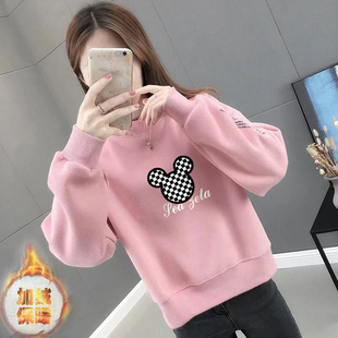 加绒不加绒秋冬新款慵懒风韩版潮ins宽松短款卫衣女无帽百搭上衣