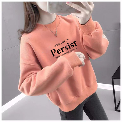 加绒不加绒秋冬新款慵懒风韩版潮ins宽松短款卫衣女无帽百搭上衣