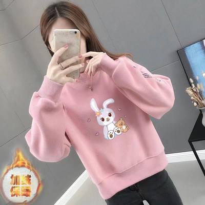 加绒不加绒秋冬新款慵懒风韩版潮ins宽松短款卫衣女无帽百搭上衣