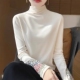 中式 秋冬半高领德绒打底衫 女复古民族风长袖 T恤国风刺绣保暖上衣