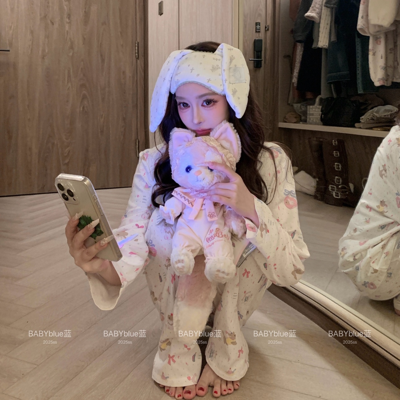 秋冬加绒纯棉家居服套装可爱卡通