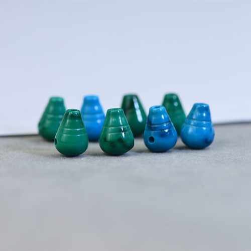 迷你小三通 湖北原矿天然绿松石一体三通佛头 米珠链diy配饰散珠