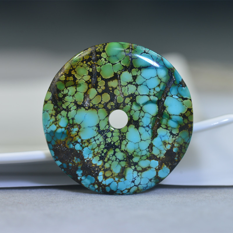 diy原矿天然绿松石高瓷散珠配饰