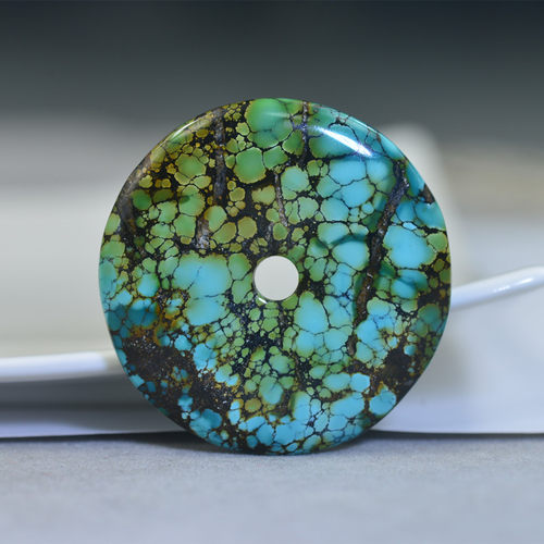 diy原矿天然绿松石高瓷散珠配饰