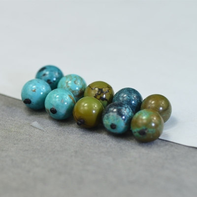 湖北原矿绿松石圆珠12mm