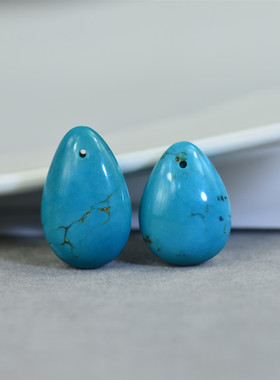 湖北原矿天然绿松石 蓝色吊坠男女款项坠 高瓷无优化绿松石送挂绳