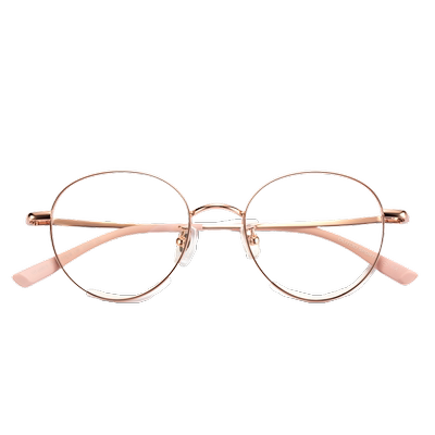 高特青少年儿童近视眼镜框男女可配有度数复古圆框钛镜架GT65045