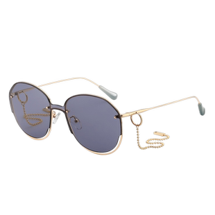 花雨伞太阳镜2023年新款潮时尚链条显脸小潮流防紫外线眼镜 11753