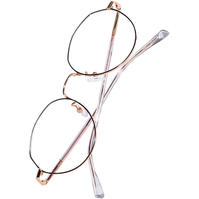 花雨伞玫瑰金可配有度数眼镜框