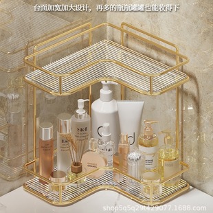 轻奢卫生间置物架三角洗溯台面墙角双层置放架浴室厕所转角收纳架