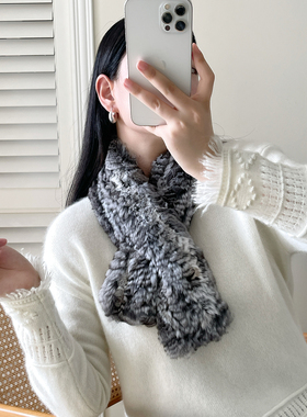 轻奢龙猫围巾女冬季原色真毛
