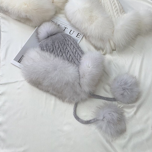 狐狸毛皮草雷锋帽加绒