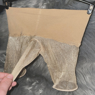 缎 星光3d闪光丝滑短裤黑丝袜超薄隐形无缝裆内裤防勾丝男女同款