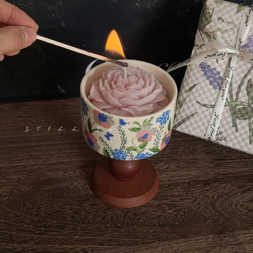 STILL【鸢尾花】复古花朵香薰蜡烛家用卧室摆件ins礼盒生日礼物