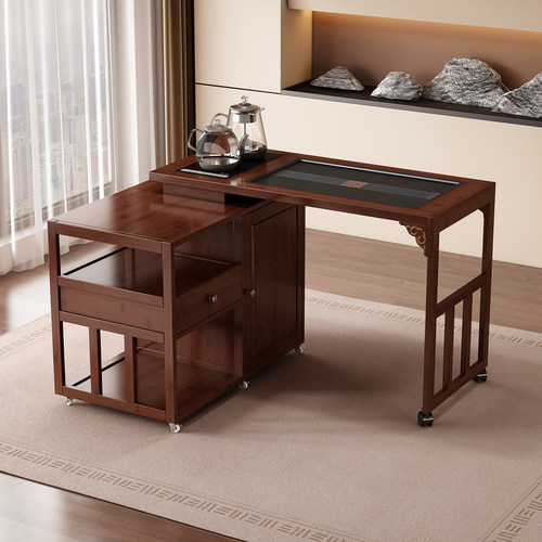 阳台旋转茶桌家用可移动小型茶台