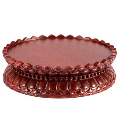 实木上漆莲花浮雕马拉斯底座