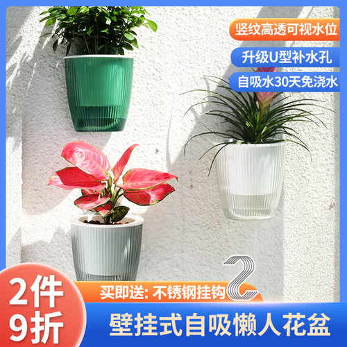 壁挂式绿植花盆30天免浇水2件9折