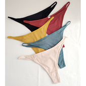 纤维面料透气简约健身紧身t裤 性感低腰细带丁字裤 女高弹无痕内裤