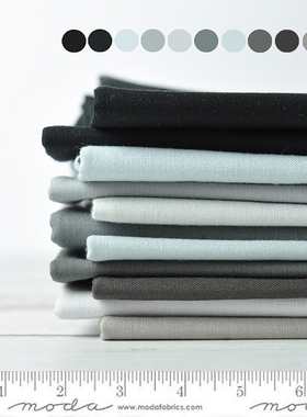 45*55cm 美国进口全棉手工拼布布料 衣裙面料 MODA素布 黑灰色