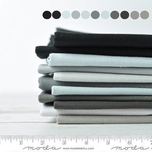 45*55cm 美国进口全棉手工拼布布料 衣裙面料 MODA素布 黑灰色