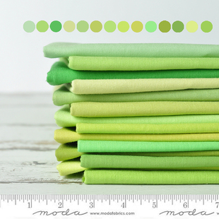 45*55cm 美国进口全棉手工拼布布料 衣裙面料 MODA素布 绿色系1