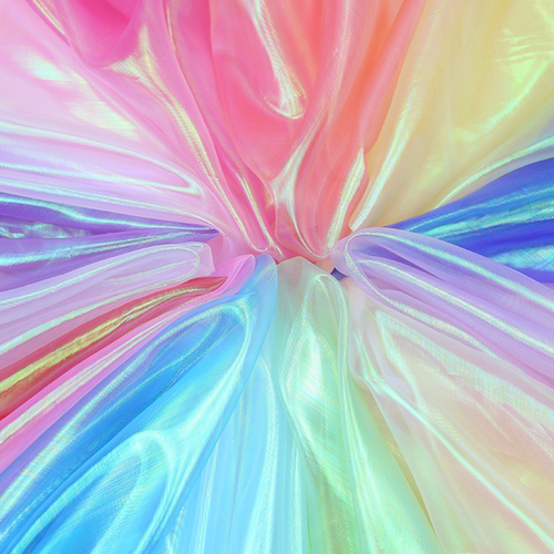 幻彩镭射布七彩布料玻璃纱