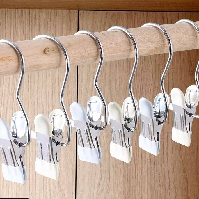 多功能带挂钩夹子单个便携小夹专用不锈钢裤子裙子裤夹无痕晾衣夹,收纳整理,夹子,淘宝优惠券,粉丝福利购,淘宝优惠卷